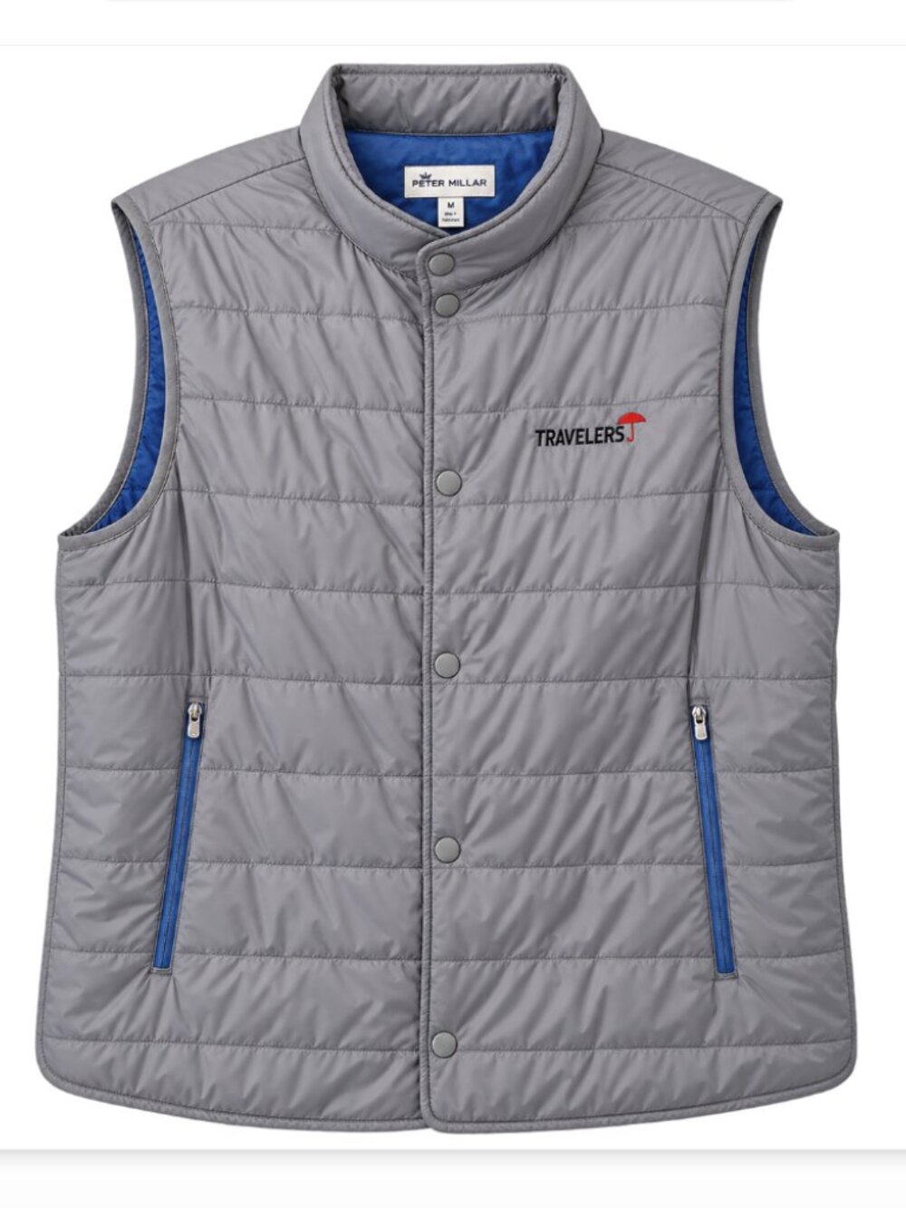 Peter Millar Light Gray Quilted vest packable lightweight full zip golf outdoors
